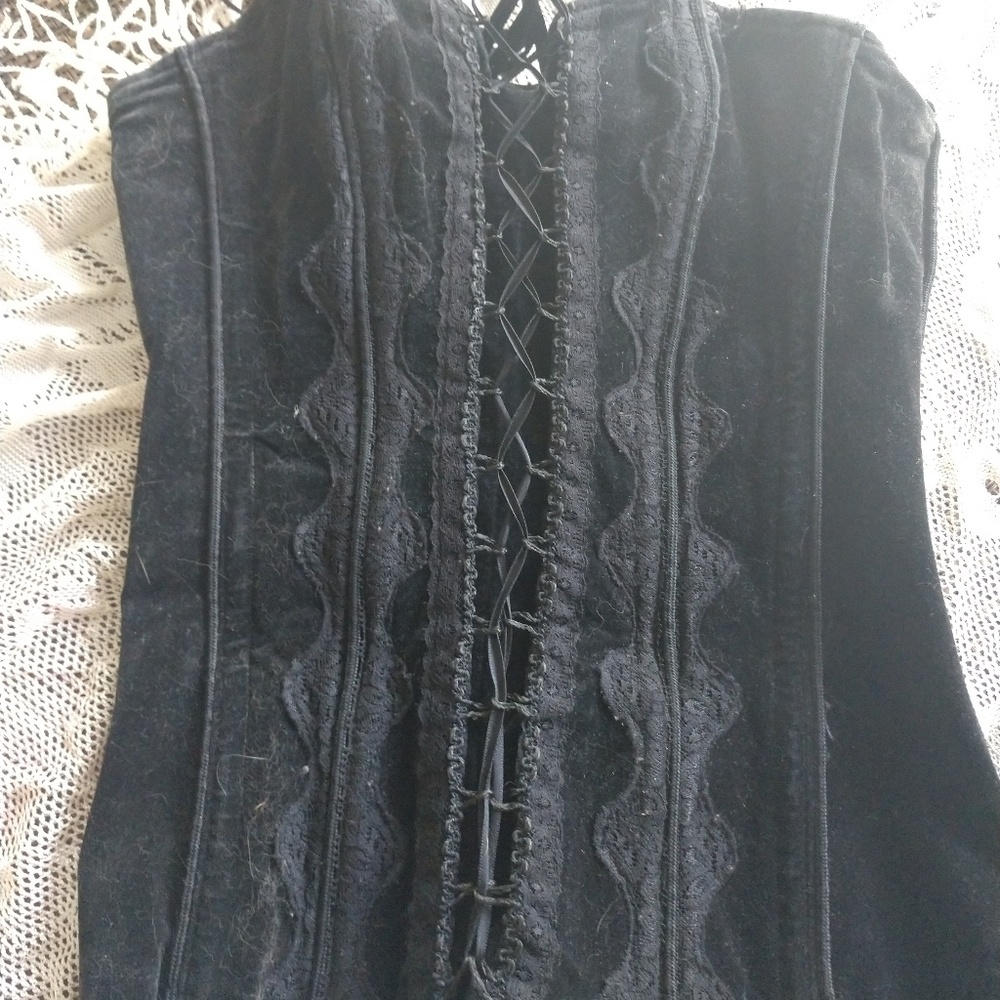Tripp velvet corset with zipper